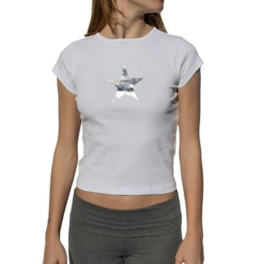 Michellecmm  Women's Graphic T-Shirt Slim Bow Print Round Neck Cap Sleeve Tops