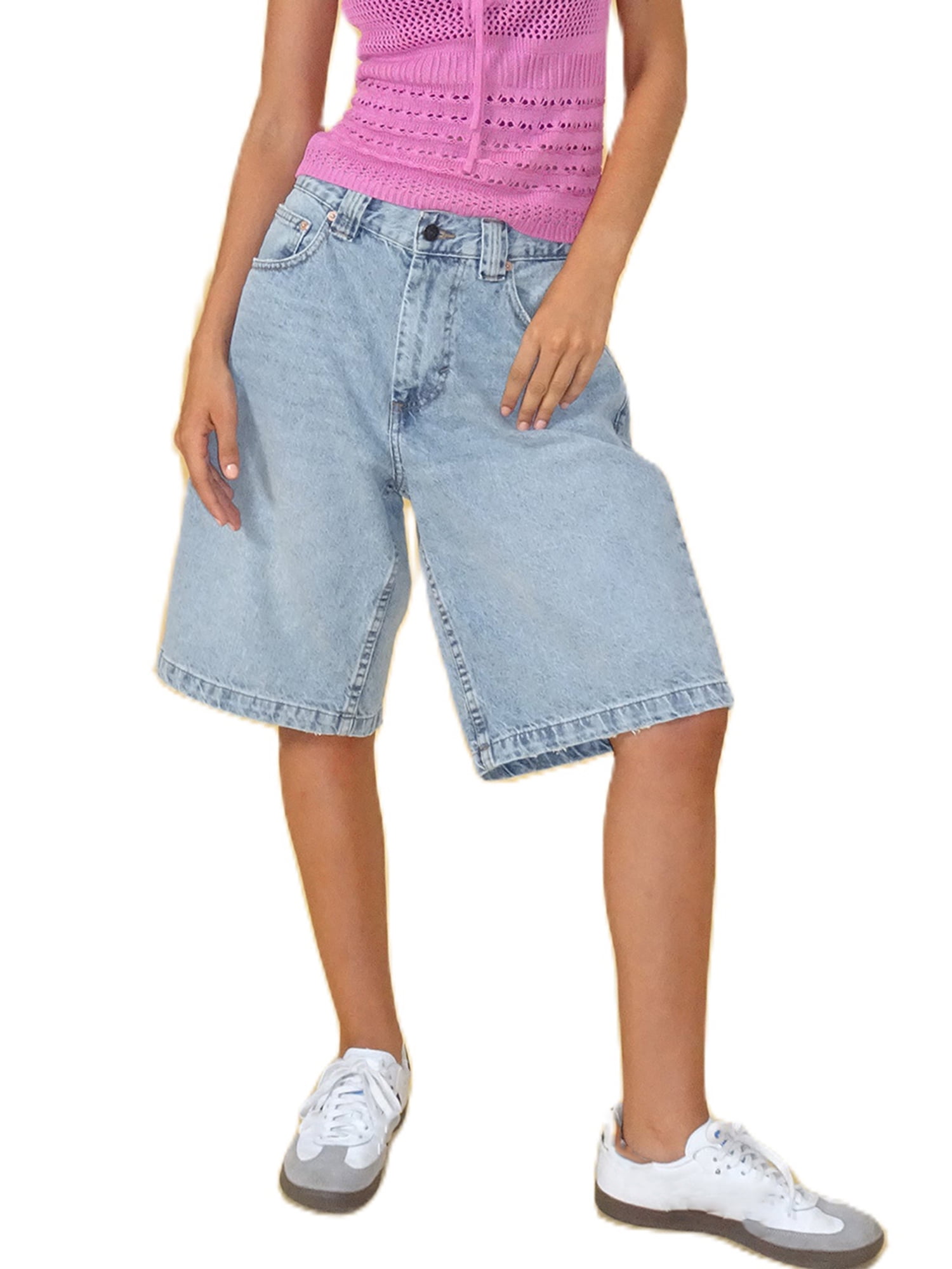 Bermuda Jean Shorts Women Unybwonn Women Baggy High Waisted Long