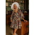 thumbnail image 1 of Michellecmm Women's Maternity Floral Dress Lantern Sleeve V-Neck Loose Short Dress Pregnancy Clothes, 1 of 2