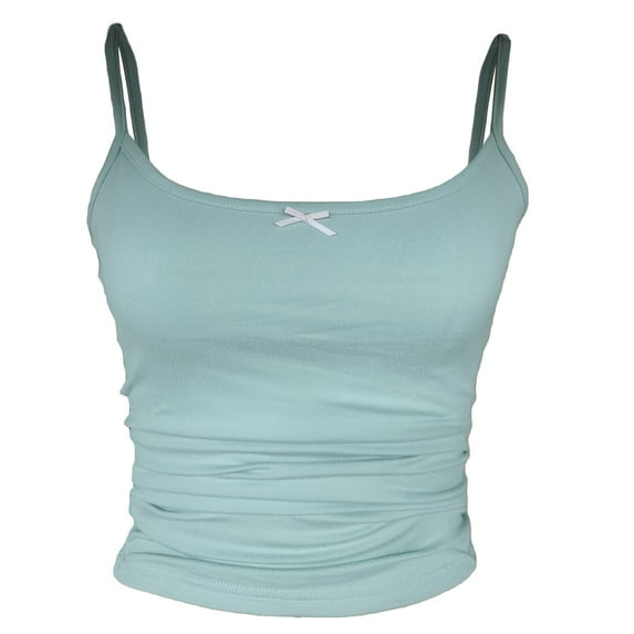 Michellecmm Women's Slim Backless Bow Adjustable Spaghetti Strap Tank Tops