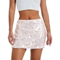 thumbnail image 1 of Michellecmm  Women's Sparkle Sequin Skirt Glitter Mini Skirt Belly Dance Skirt, 1 of 9