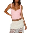 thumbnail image 1 of Michellecmm Women's Summer Fashion Tank Tops Sleeveless Lace Trim Lace Floral Fitted Vest, 1 of 7