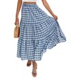 thumbnail image 1 of Michellecmm  Women's Summer High Waist Skirt Solid Color/Plaid Long Skirt, 1 of 9