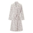 thumbnail image 1 of Michellecmm Women's Thick Flannel Bathrobe Heart Print Long Sleeve Fuzzy Plush Shawl Collar Bath Robe with Belt, 1 of 9