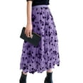 thumbnail image 1 of Michellecmm Women’s Tulle Long Skirt, Vintage High Waist Flocked Floral Print Midi A-line Skirt, 1 of 6