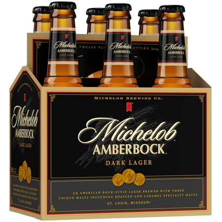 Michelob American Dark Lager Beer 6 pack 12 fl oz Glass Bottles 5.2% ABV