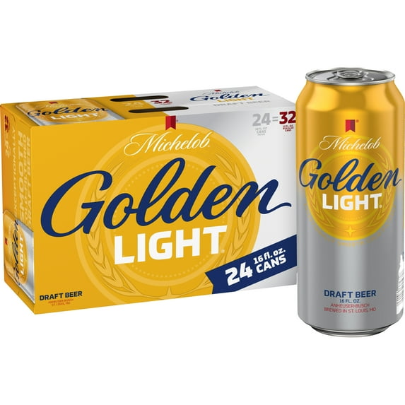 Michelob Golden Light Draft American Beer, 24 pack 16 fl. oz. Cans, 4.1% ABV