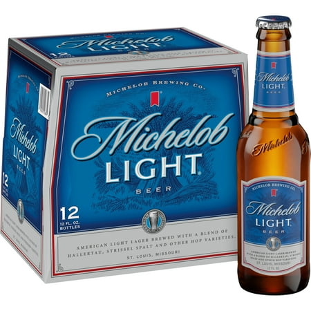 Michelob Light American Lager Beer 12 pack 12 fl oz Glass Bottles 4.3% ABV