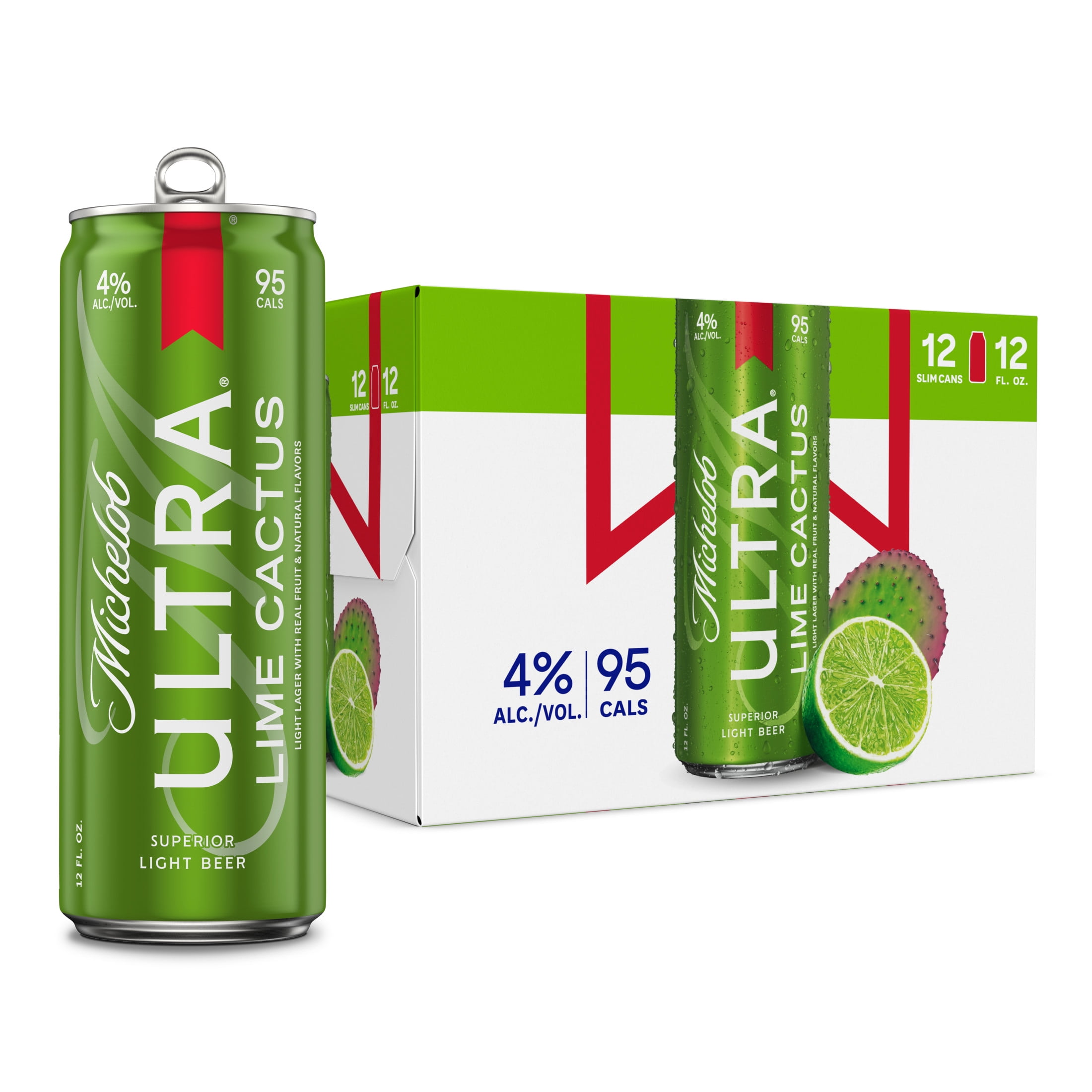 Michelob Ultra Infusions Lime & Prickly Pear Cactus American  Beer 12 Pack 12 fl oz Aluminum Cans 4% ABV