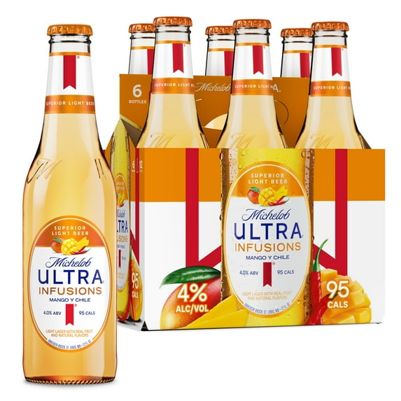 Michelob ULTRA Infusions Mango Y Chile American Beer 6 Pack 12 fl oz Glass Bottles 4% ABV