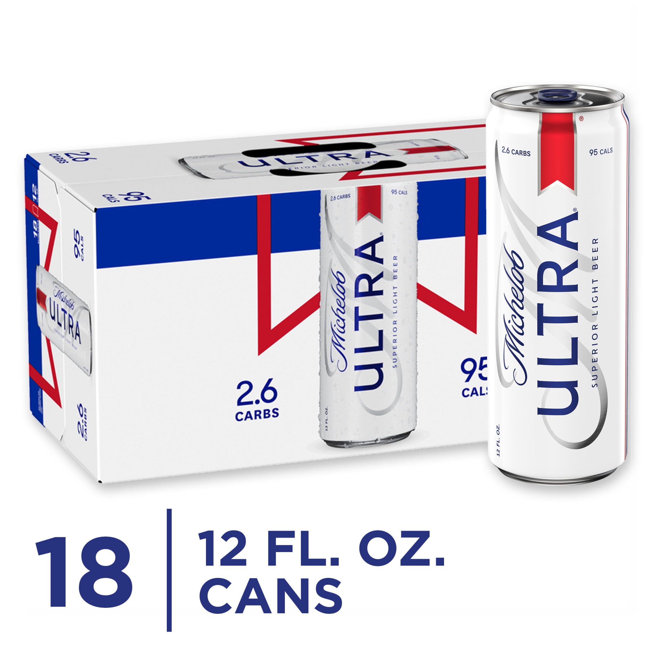 Michelob ULTRA Light Beer, 18 Pack Beer, 12 fl oz Cans, 4.2 % ABV ...