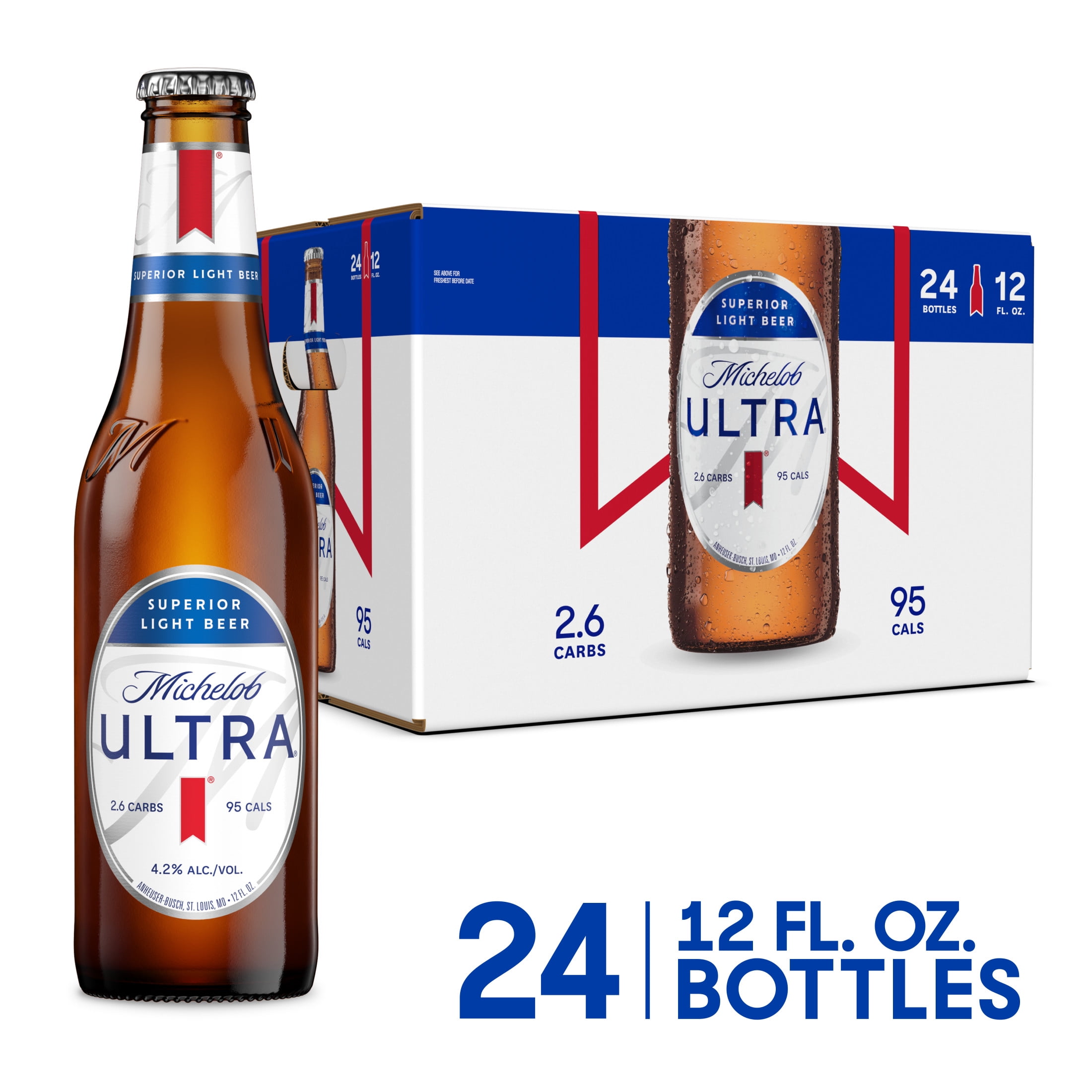 forskel journalist Wedge Michelob ULTRA Light Beer, 24 Pack Beer, 12 fl oz Bottles, 4.2% ABV,  Domestic - Walmart.com