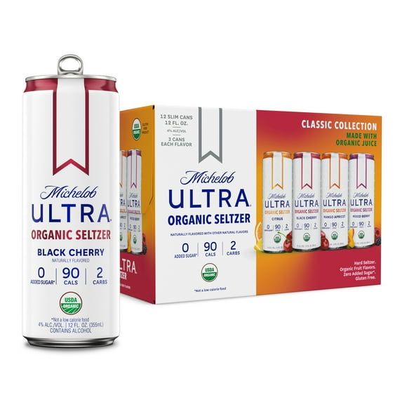 Michelob ULTRA Organic Hard Seltzer, Variety pack, 12 pack, 12 fl oz Aluminum Cans, 4% ABV