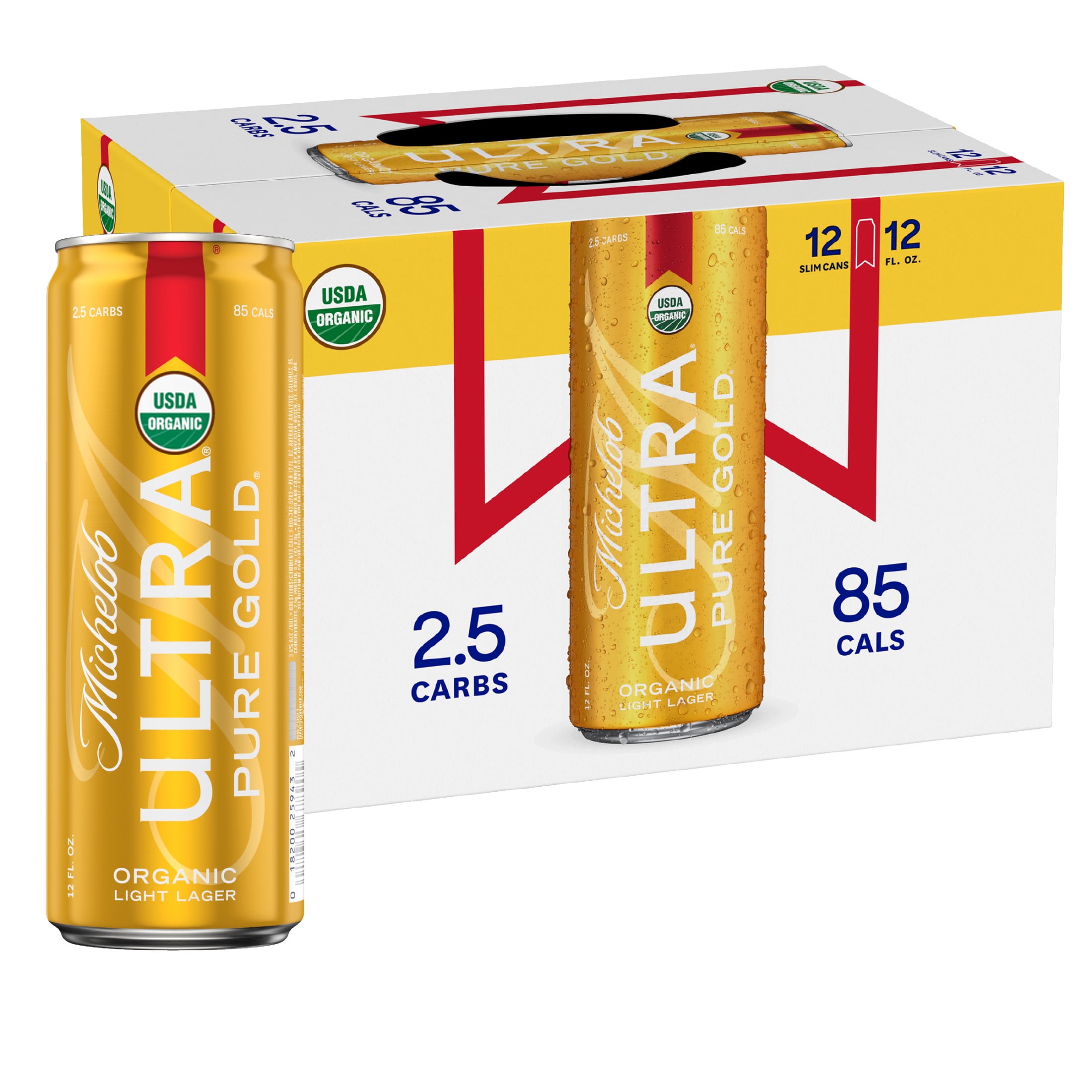 Michelob ULTRA Pure Gold Organic American Lager Beer 12 pack 12 fl oz Aluminum Cans 3.8% ABV
