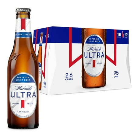 Michelob Ultra Superior American Light Lager Beer 18 pack 12 fl oz Glass Bottles 4.2% ABV