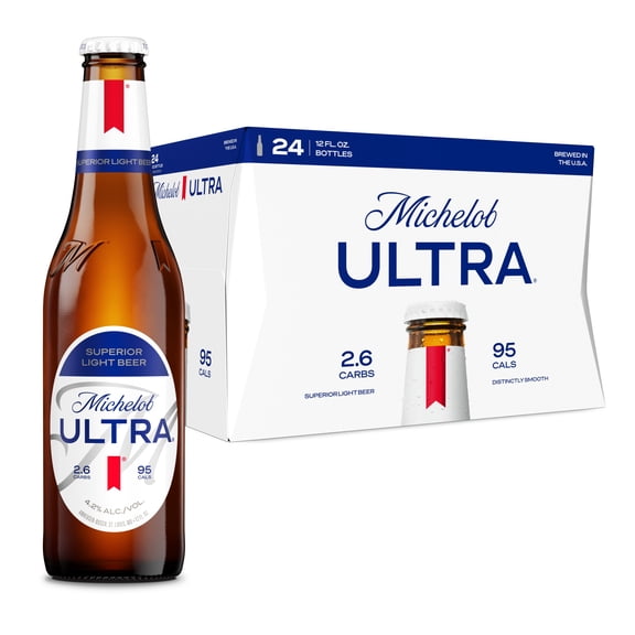 Michelob ULTRA Superior Light American Lager Beer, 24 pack 12 fl oz Glass Bottles 4.2% ABV