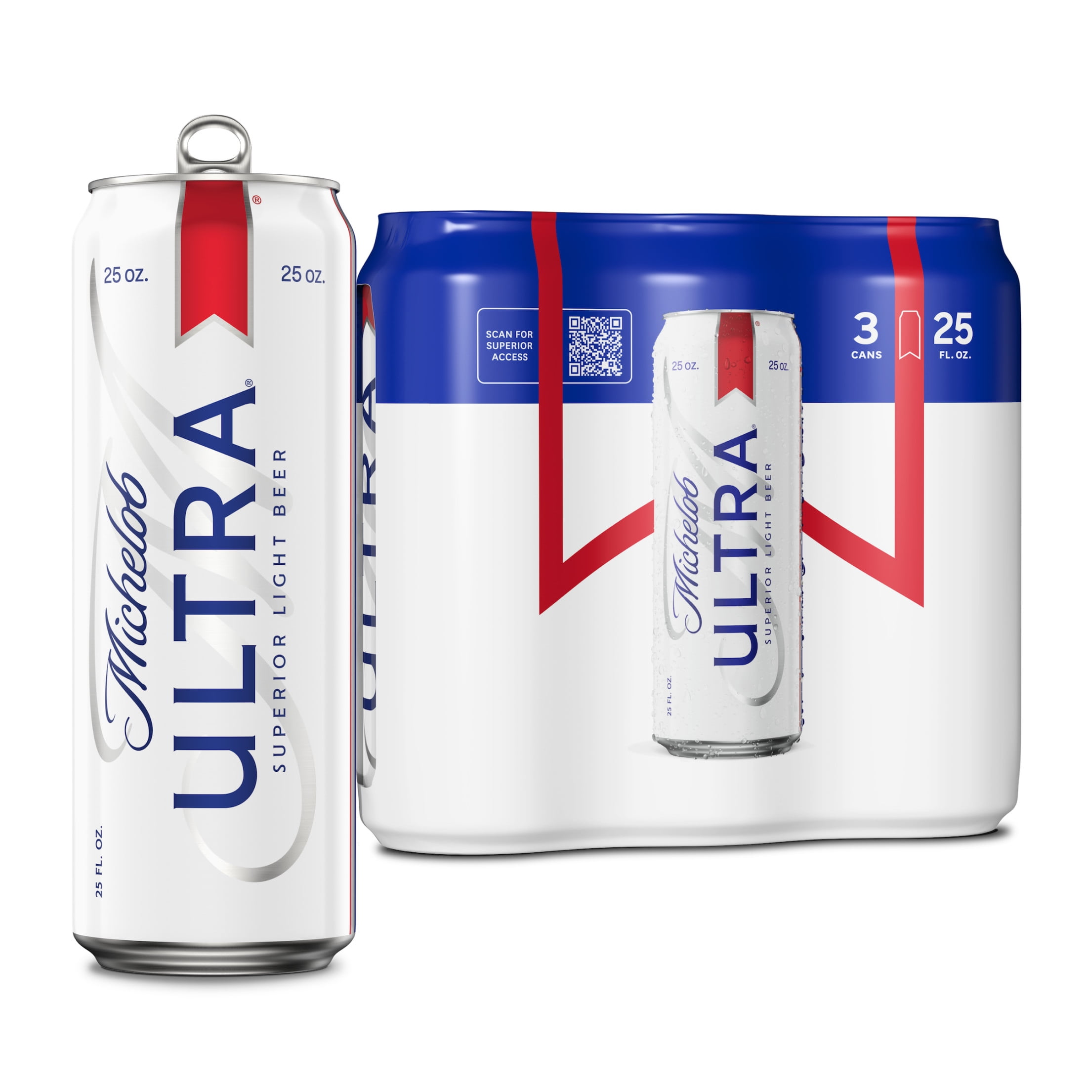Michelob ULTRA Superior Light American Lager Beer, 3 Pack 25 fl oz Aluminum Cans 4.2% ABV
