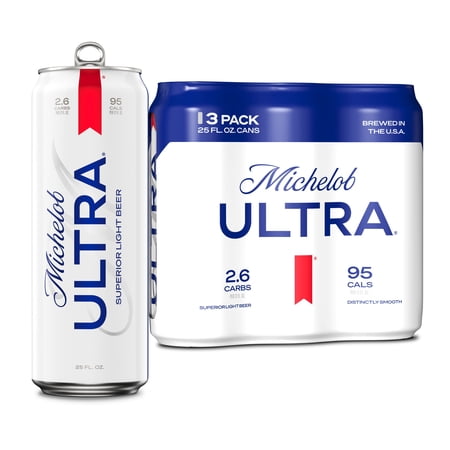 Michelob ULTRA Superior Light American Lager Beer, 3 Pack 25 fl oz Aluminum Cans 4.2% ABV