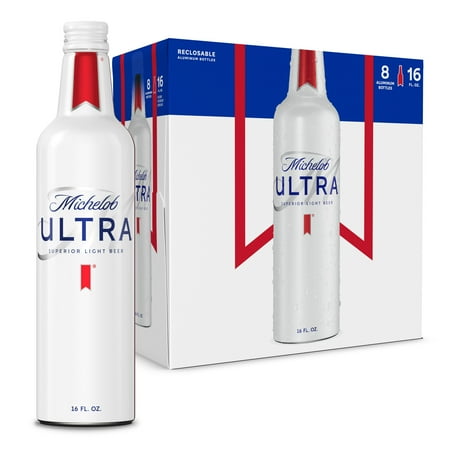 Michelob ULTRA Superior Light American Lager Beer, 8 pack, 16 fl oz Aluminum Bottles, 4.2% ABV