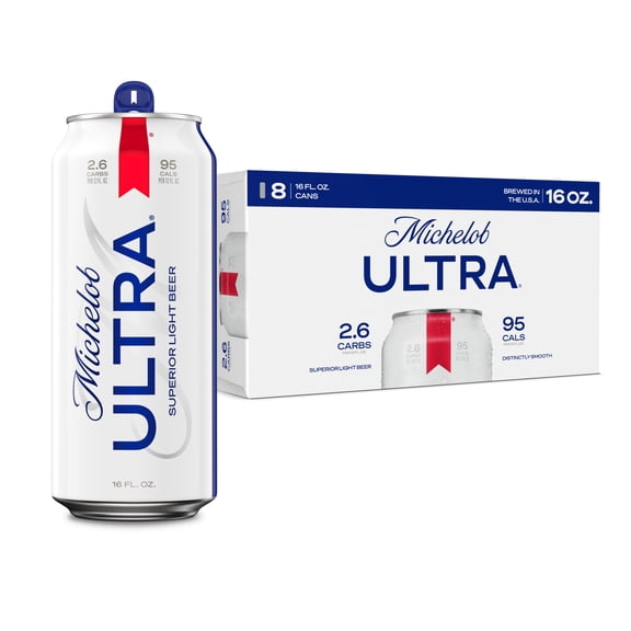 Michelob ULTRA Superior Light American Lager Beer, 8 pack 16 fl oz Aluminum Cans, 4.2% ABV