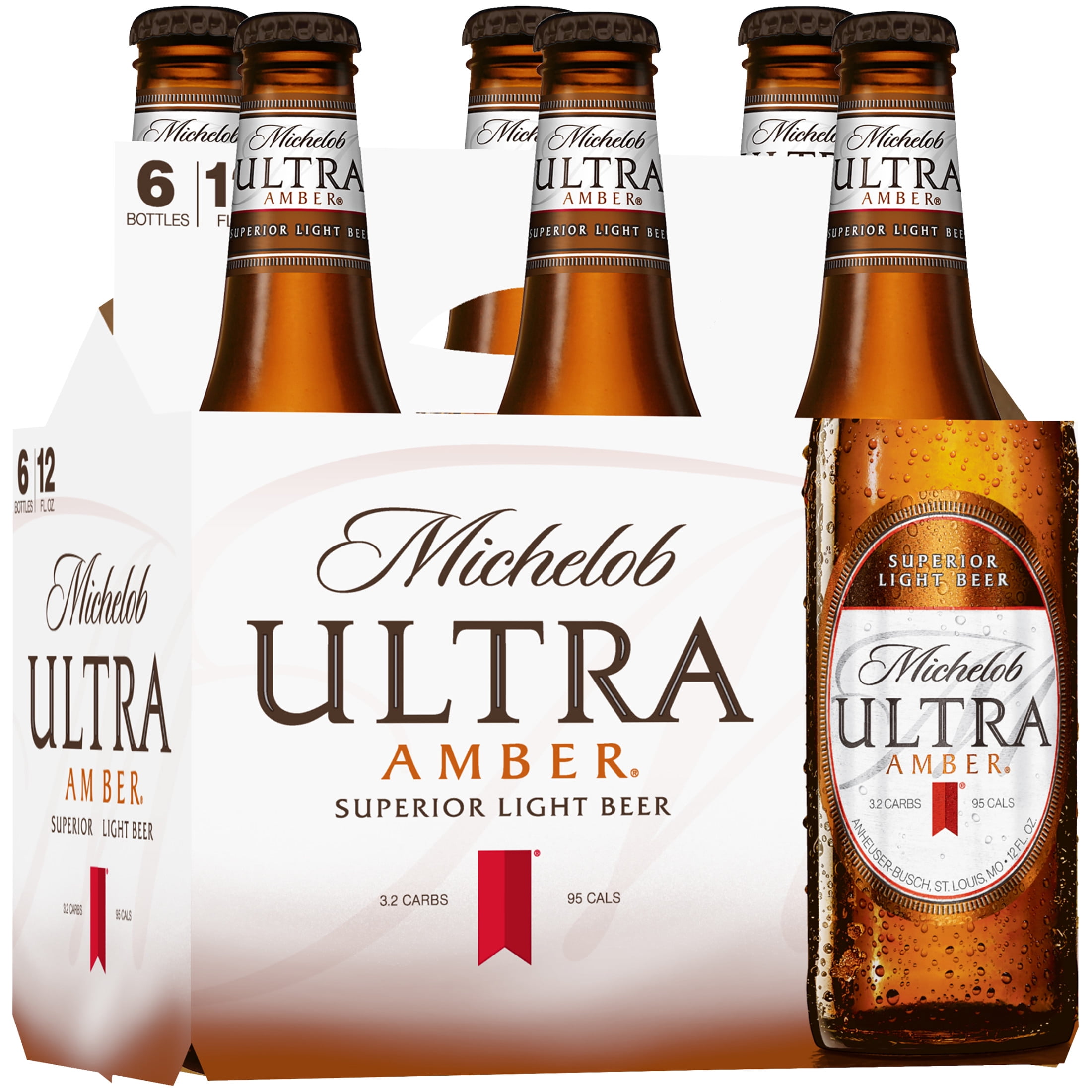 Michelob Ultra Amber American Lager Beer 6 Pack 12 fl oz Glass Bottles 4.2% ABV
