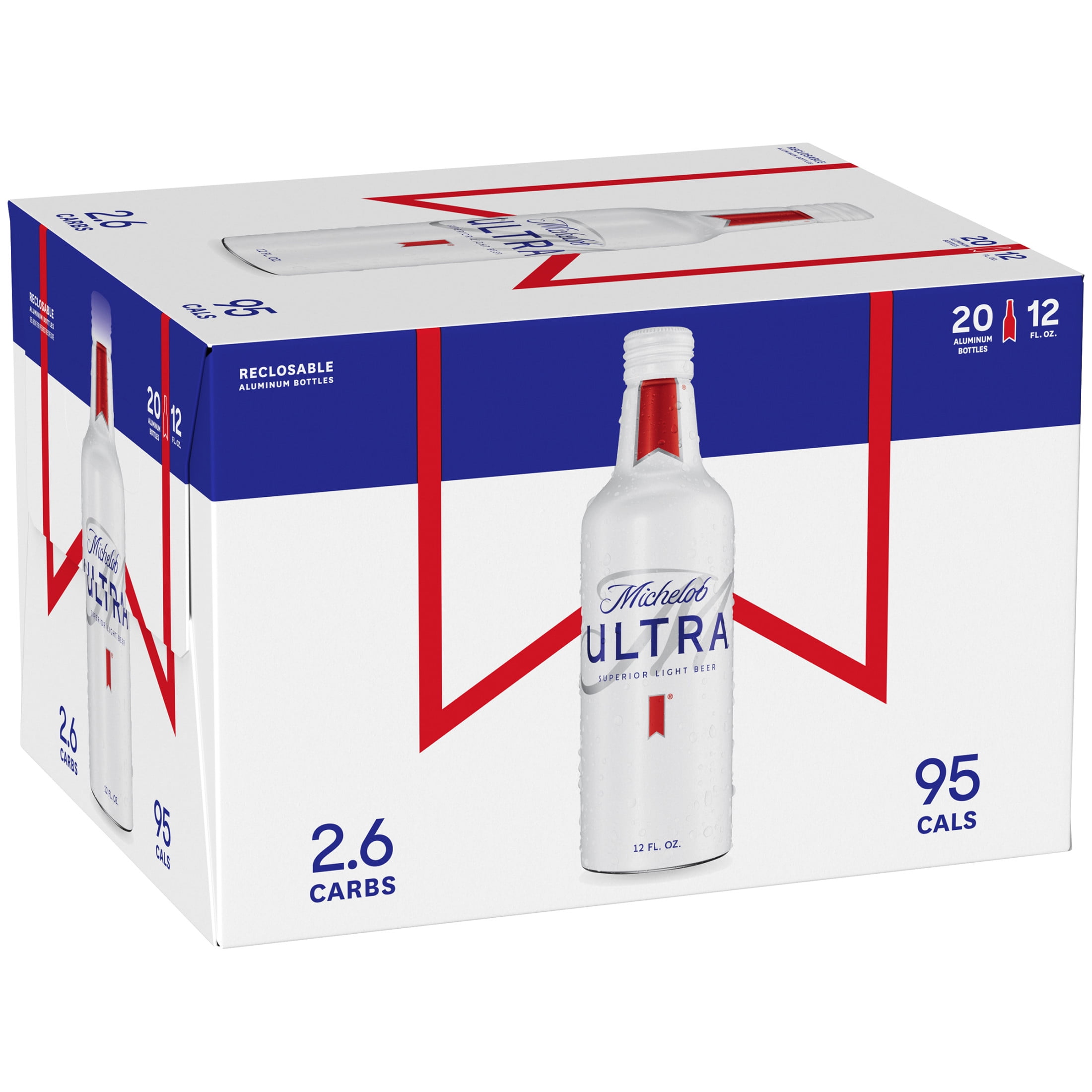 Michelob Ultra American Light Lager Beer 20 pack 12 fl oz Aluminum Bottles 4.2% ABV