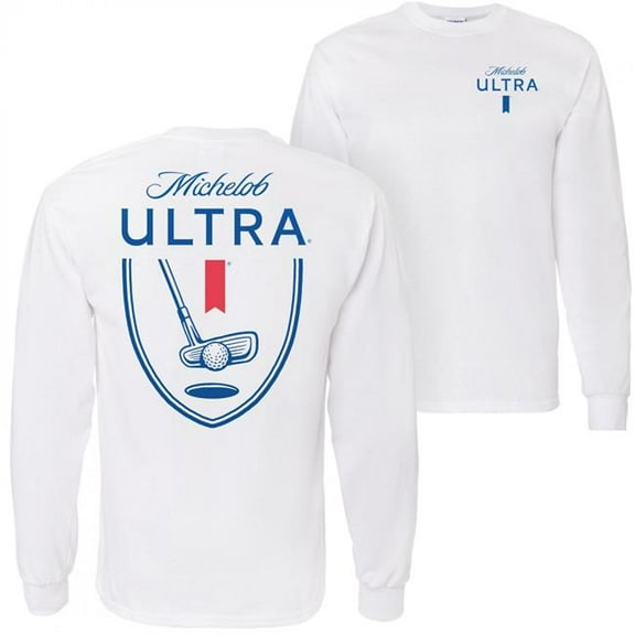 Michelob Ultra Golf Crest White Colorway Long Sleeve Shirt-3XLarge