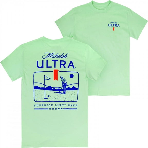 Michelob Ultra Golf Putting Green Colorway Front  and  Back Print T-Shirt-Small
