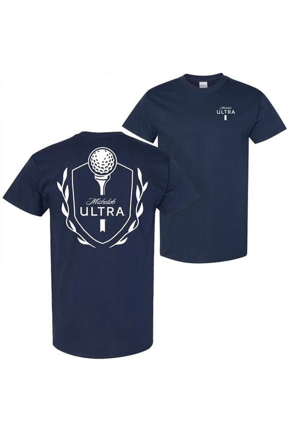 Ultra Golf Tee Crest Navy Colorway Front Back Print T-Shirt-Small