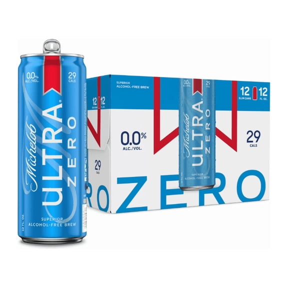 Michelob o Ultra ZERO Non-alcoholic American Lager Beer 12 pack 12 fl oz Aluminum Cans, 0% ABV