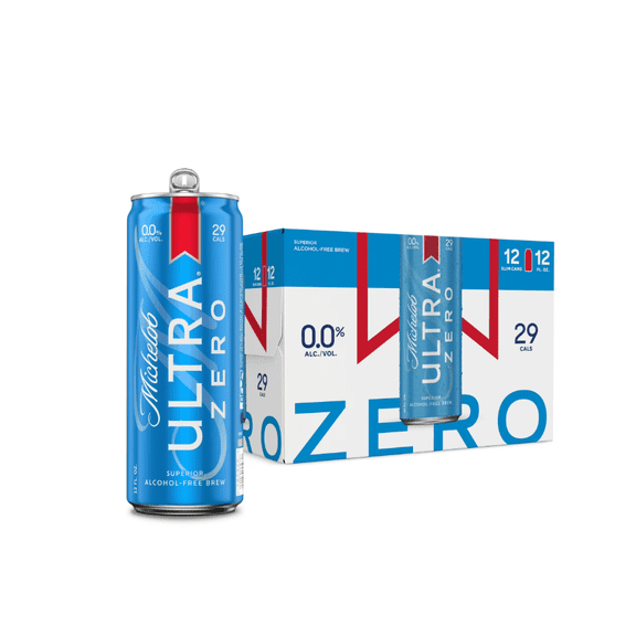 Michelob o Ultra ZERO Non-alcoholic American Lager Beer 12 pack 12 fl oz Aluminum Cans, 0% ABV