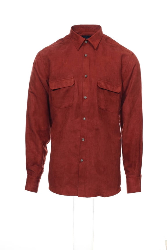 Michelsons Studio Rust Heather Button Down Shirt Sport, Size Small