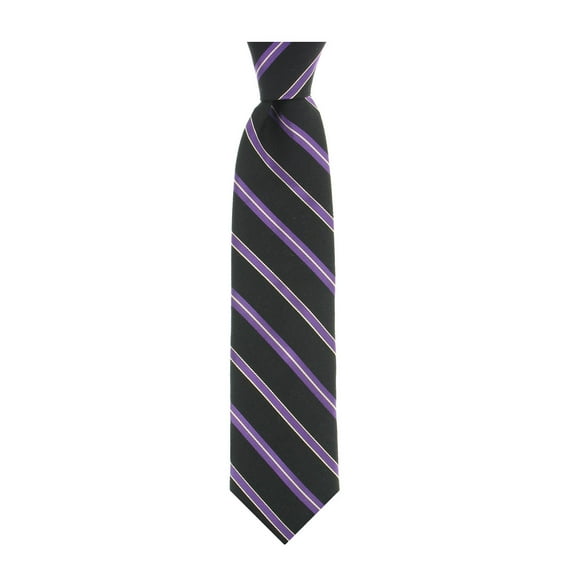 Michelsons of London Men's Black & Purple Striped Tie