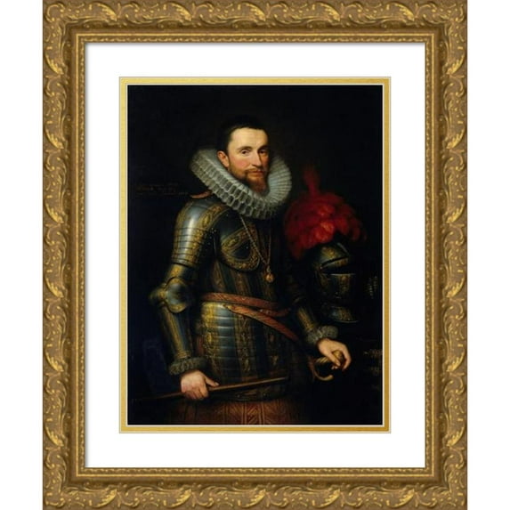 Michiel Jansz. Van Mierevelt 11x14 Gold Ornate Wood Frame and Double Matted Museum Art Print Titled - Portrait of Ambrogio Spinola (1609)