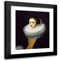 Michiel Jansz. Van Mierevelt 12x14 Black Modern Framed Museum Art Print Titled - Portrait of a Lady (1628)