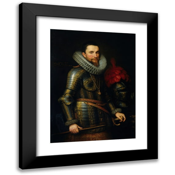 Michiel Jansz. Van Mierevelt 19x24 Black Modern Framed Museum Art Print Titled - Portrait of Ambrogio Spinola (1609)