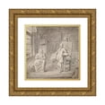 thumbnail image 1 of Michiel Van Musscher 12x12 Gold Ornate Wood Frame and Double Matted Museum Art Print Titled - Painter Michiel Comans and His Third Wife Elisabeth Van Der Mersche in the Studio (1655 - 1705), 1 of 4