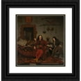 thumbnail image 1 of Michiel Van Musscher 20x21 Black Ornate Framed Double Matted Museum Art Print Titled: Thomas Hees and His Servant Thomas and Nephews Jan and Andries Hees (1687), 1 of 5