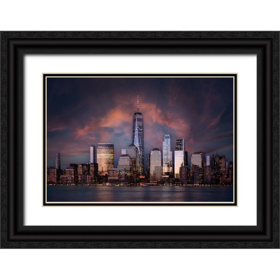 Michiels, Bart 18x13 Black Ornate Wood Framed with Double Matting Museum Art Print Titled - Skyline Nyc