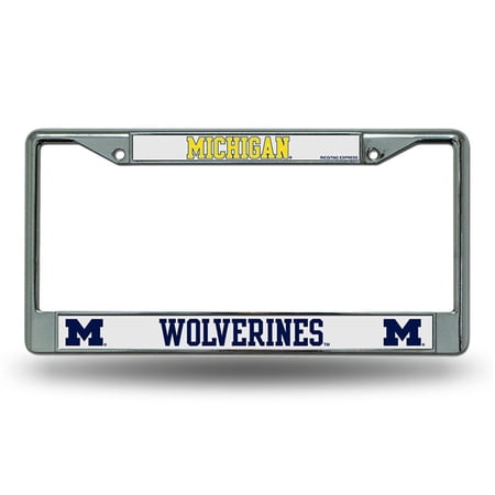 Michigan 12" x 6" Standard Size - Chrome Metal License Plate Frame