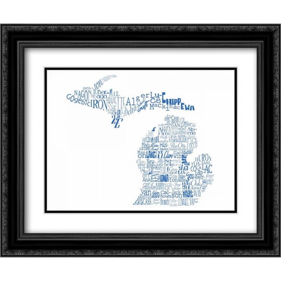 Michigan 2 2x Matted 24x20 Black Ornate Framed Art Print by Grey, Jace
