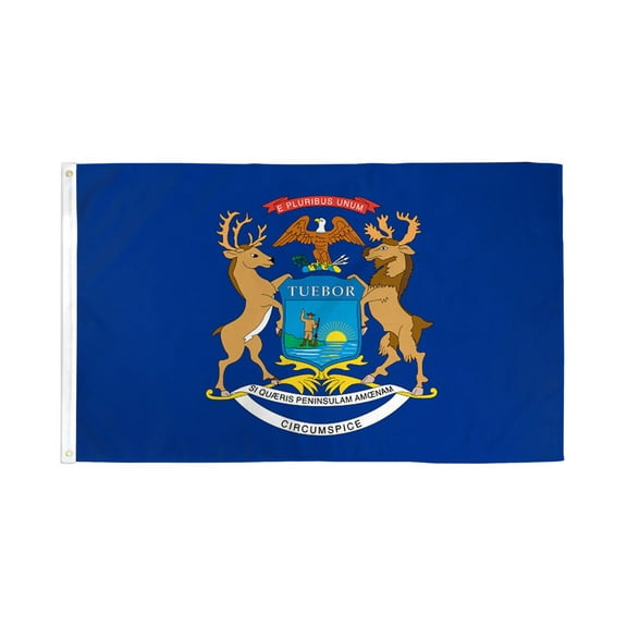 Michigan 3'X5' State Flag ROUGH TEX 68D Nylon