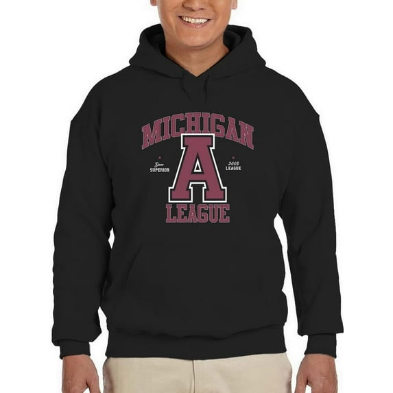 Michigan A League Sports Style Hoodie Men -Image by Shutterstock, Male XX-Large