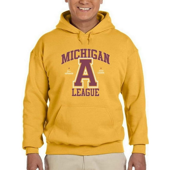 Michigan A League Sports Style Hoodie Men -Image by Shutterstock, Male x-Large