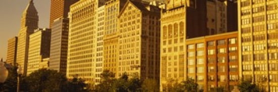 Michigan Avenue Architecture Chicago Illinois USA Canvas Art - Panoramic Images (36 x 12)