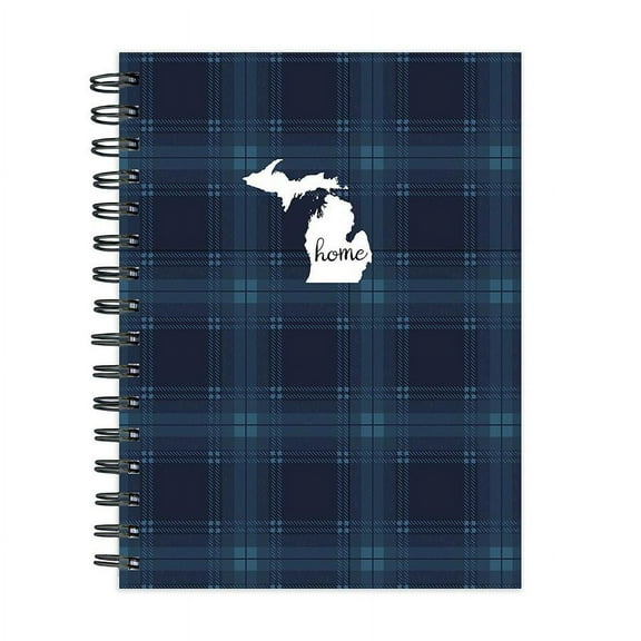 Michigan Blue Plaid 7"x9" Spiral Lined Journal