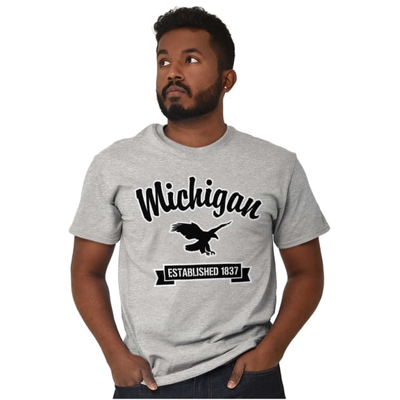 Michigan Cute Bald Eagle Souvenir Men's Graphic T Shirt Tees Brisco Brands L