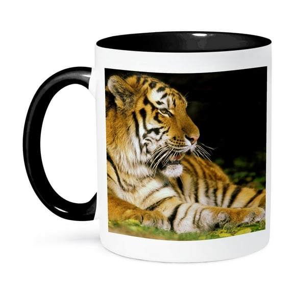 Michigan, Detroit Zoo, Tiger At Rest - Us23 Dgu0007 - Darrell Gulin, 11oz Two-Tone Black Mug