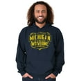 thumbnail image 1 of Michigan Distressed Emblem MI Pride Unisex Plus Fleece Graphic Hoodie Brisco Brands 2X, 1 of 4