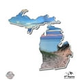thumbnail image 1 of Michigan Dunes Lake Beautiful Sunset - 5" Vinyl Sticker - For Car Laptop I-Pad - Waterproof Decal, 1 of 1